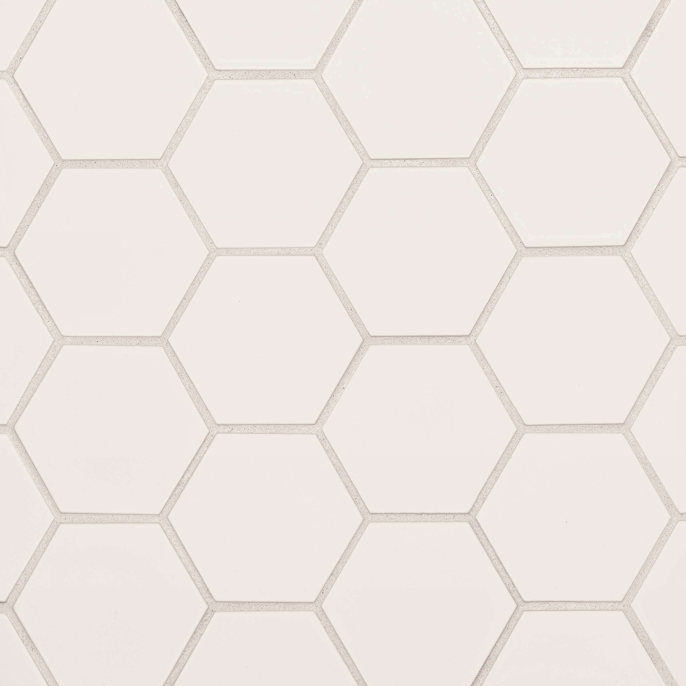 Hedron 4" x 5" Flat Hexagon Wall Tile in Fog (5.38 SqFt/Ctn) | Walmart (US)
