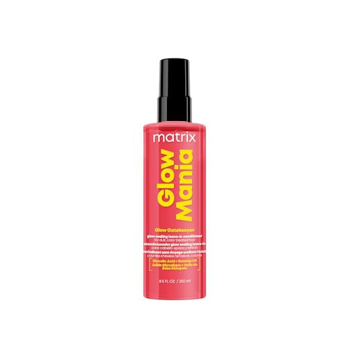 Matrix Glow Mania Leave In Conditioner - Glow Gatekeeper, Enhances Shine and Preserves Color Vibrancy with Heat Protection, Glycolic Acid & Rosehip Oil, For Dull & Color-Treated Hair, 8.5 Fl Oz | Amazon (US)
