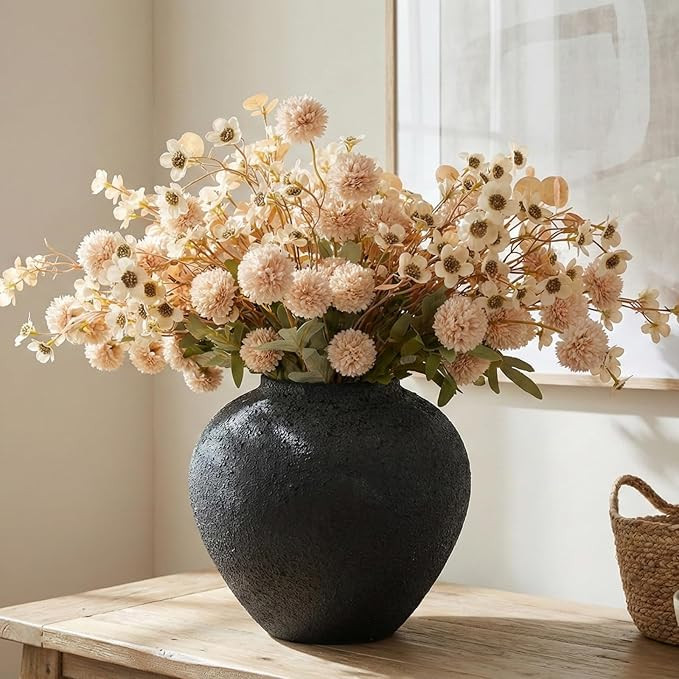 Beige Silk Flower Arrangements For Home Decor, Large Floral Centerpieces For Tables, Fake Mums + ... | Amazon (US)