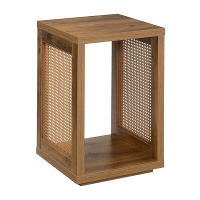 Breighton Home Northfield Admiral Weave End Table with Shelf in Brown Autumn Haze/Beige Barley | Target