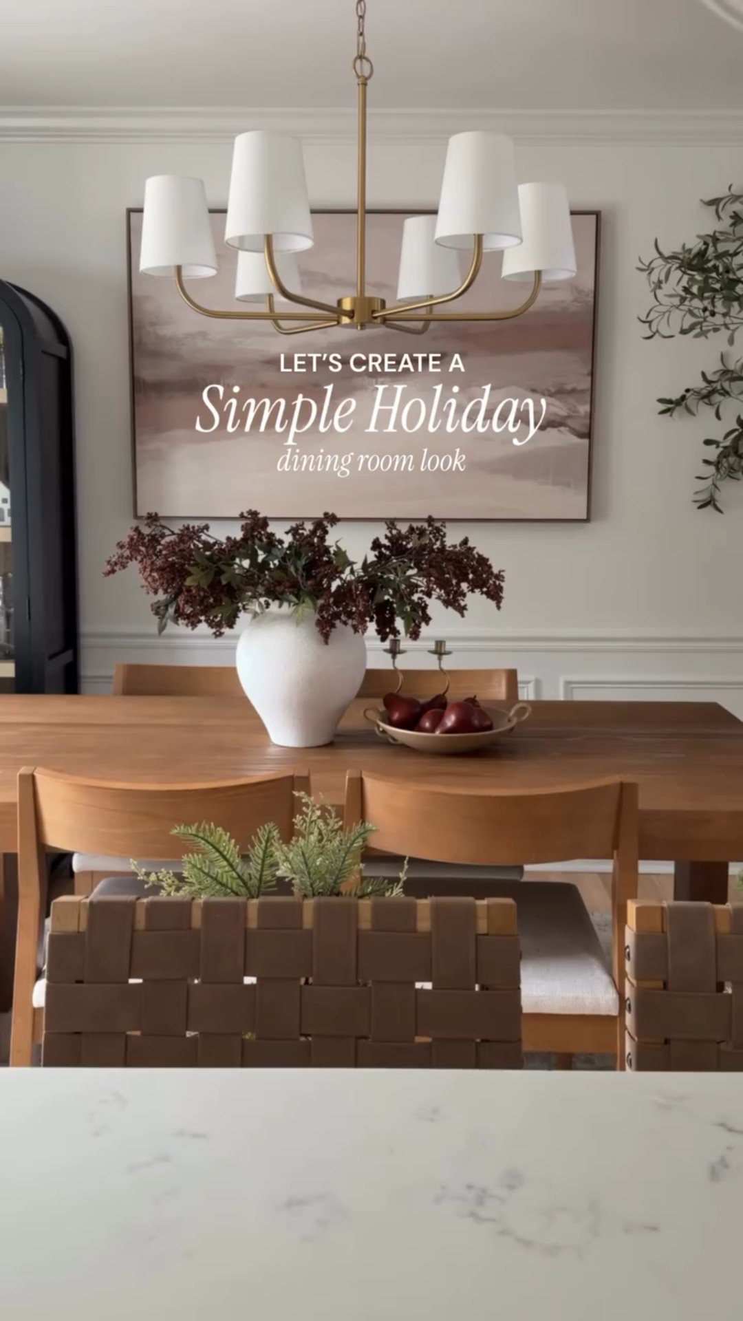 I wanted the dining room to feel simple, but still ready for the holidays, and I’m really loving how it turned out. 🤌 Neutral layers, soft textures, and just enough seasonal warmth to make it feel inviting without overdoing it. 

Follow @meggieferrerhome for more neutral home decor inspiration 🫶

simple holiday dining room | neutral holiday decor | modern organic dining room | minimalist holiday styling | dining room decor ideas

#LTKSaleAlert #LTKHome #LTKHoliday