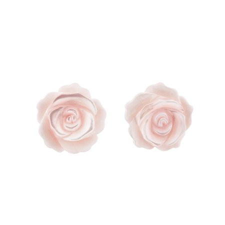 Stunning Nude Pink Roses Carved Seashell 12mm Post Stud Earrings | Walmart (US)