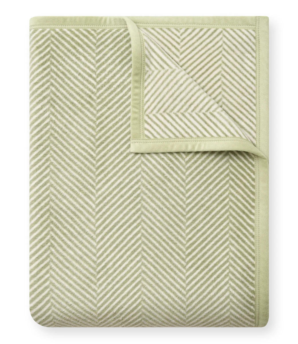 Harborview Herringbone Garden Green Throw Blanket | ChappyWrap | ChappyWrap