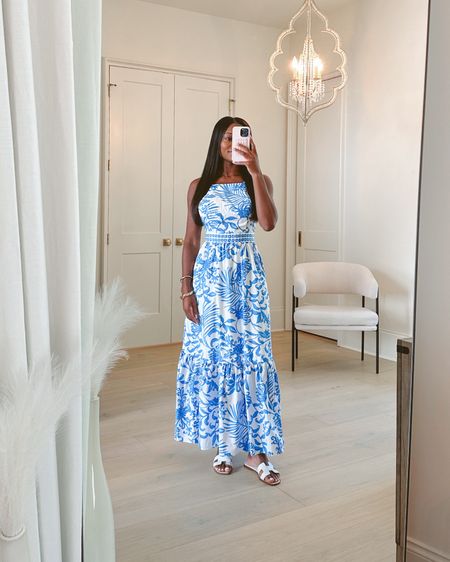 Blue floral maxi dress for summer! I wore this to dinner in Miami and got so many compliments. It’s stunning in person! Wearing a size 0! Use LPM-BRENNA for 25% off! 🌴 

Lilly Pulitzer, vacation style, maxi dress, floral dress, wedding guest dress, blue and white dress 

#LTKSeasonal #LTKwedding #LTKtravel
