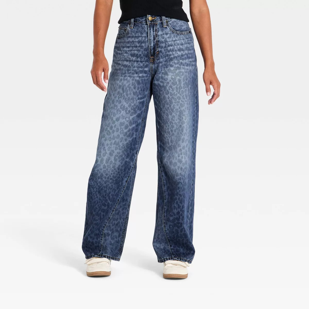 Women's Low Slung Loose Leopard Pants - Universal Thread™ Indigo 6 | Target