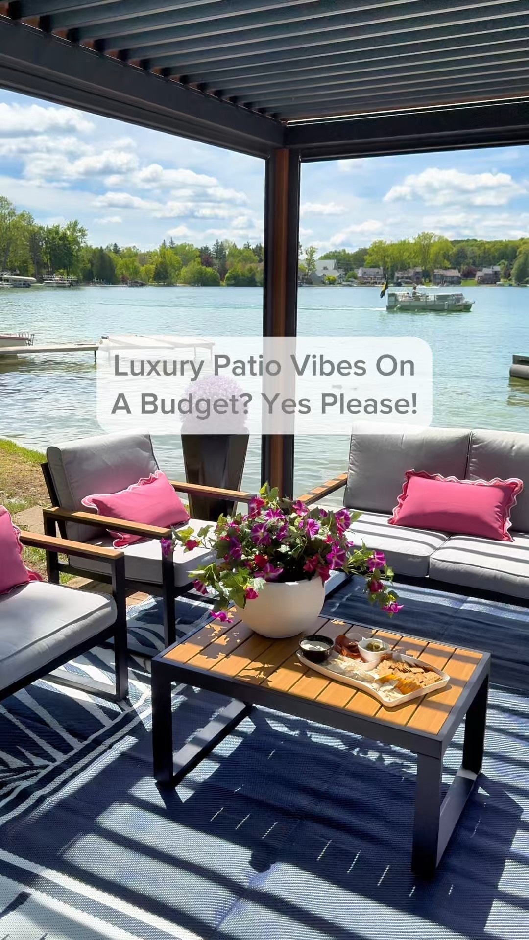 Luxury Patio Vibes Without the Luxury Price Tag. 

We turned this lakeside corner into a relaxing retreat using affordable outdoor furniture that’s so chic, it’s like luxury. From the sleek modern frames to the padding-heavy cushions and dramatic show-stopping rug — each and every item was affordable, but you’d never know. ✨

Proof that you don’t need to spend a fortune to create a space you’ll never want to leave. #luxeforless #outdoorliving #patiogoals

#LTKSeasonal #LTKSummerEdit #LTKHome