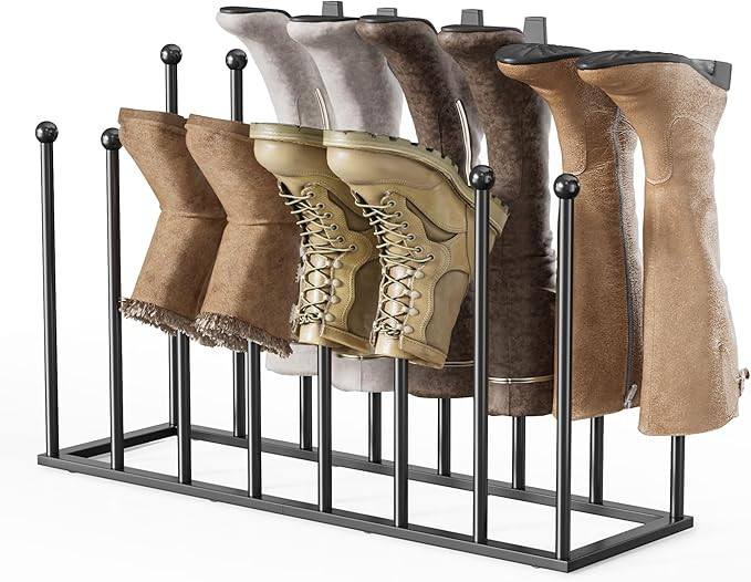 pickpiff Free Standing Shoe Racks - 19.5 Inch Black Metal Boot Rack Organizer Tall Boots for Dorm... | Amazon (US)