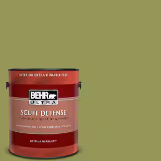 1 gal. #M340-6 Spinach Dip Extra Durable Flat Interior Paint & Primer | The Home Depot