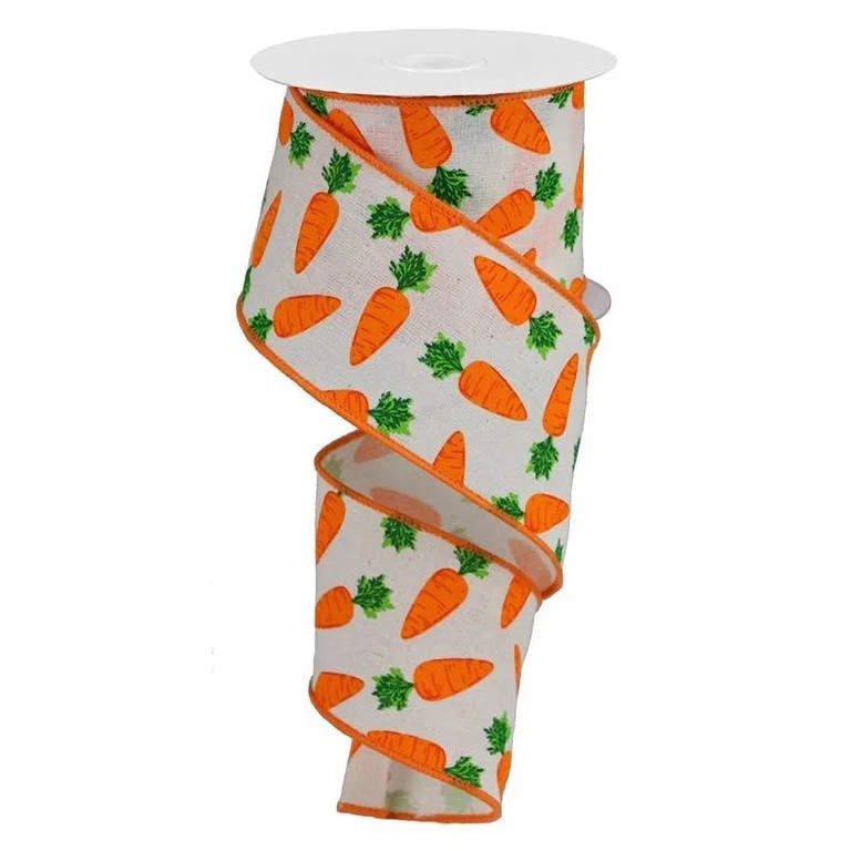Carrots on Cotton Wired Edge Ribbon, 10 Yards (Cream, 2.5 Inch), for Making Cute and Creative Eas... | Walmart (US)