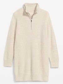 Mock-Neck Quarter-Zip Mini Sweater Shift Dress for Women | Old Navy (US)