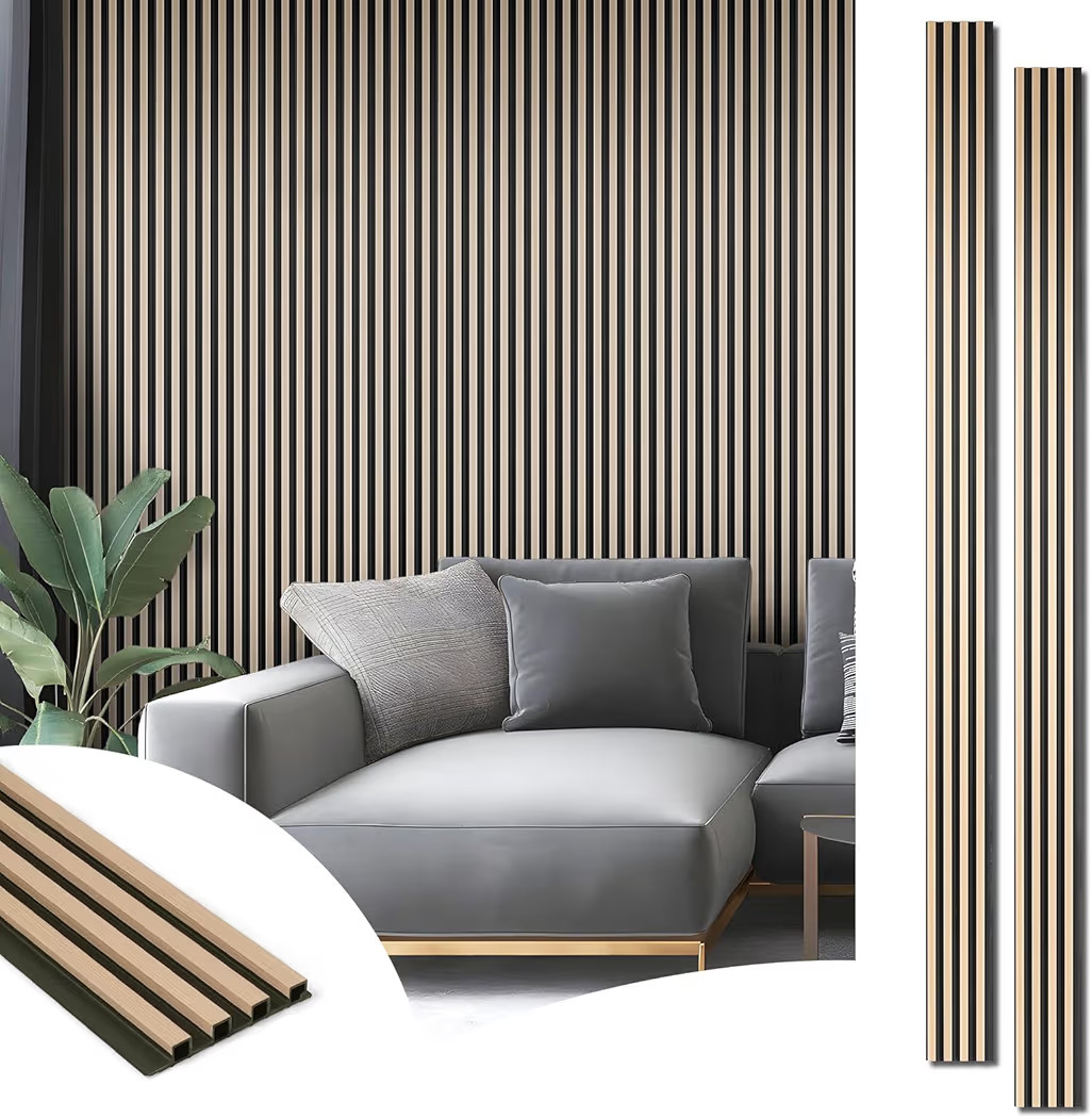 Art3d 8-Pack WPC Wood Slat Wall Panel for Interior Décor, 3D Wood Fluted Acoustic Paneling for L... | Amazon (US)