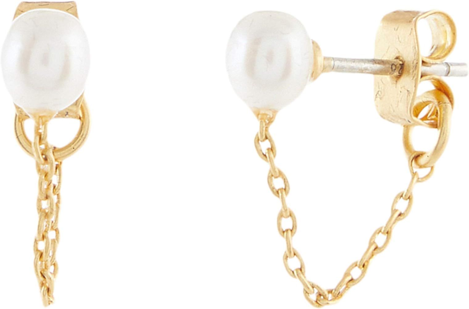 Madewell Freshwater Pearl Chain Stud Earrings | Amazon (US)