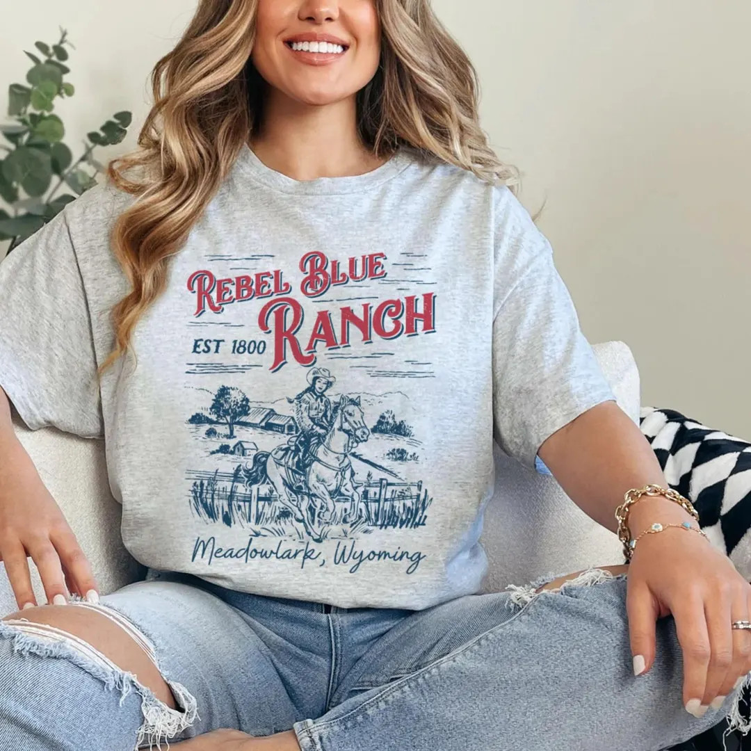 Rebel Blue Ranch Shirt, Booktok Cowboy Spicy Romance, Western Book Lover Shirts, Cowboy Romance R... | Etsy (US)