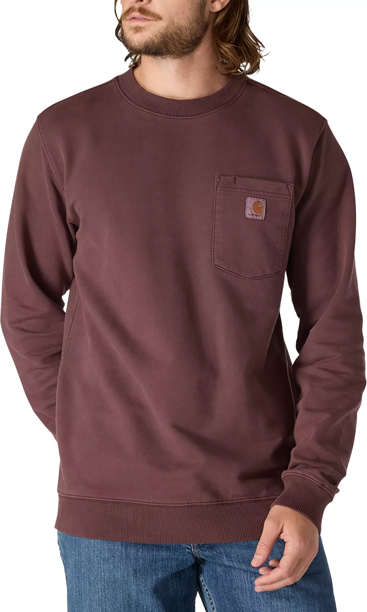 Carhartt Men's Garment Dye Crew Sweatshirt, Medium, Dark Sepia | DICK'S Sporting Goods