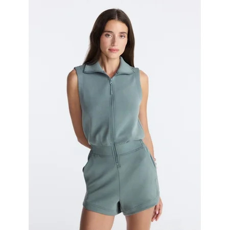 Avia Women's Scubaknit Romper, Sizes XS-4X | Walmart (US)