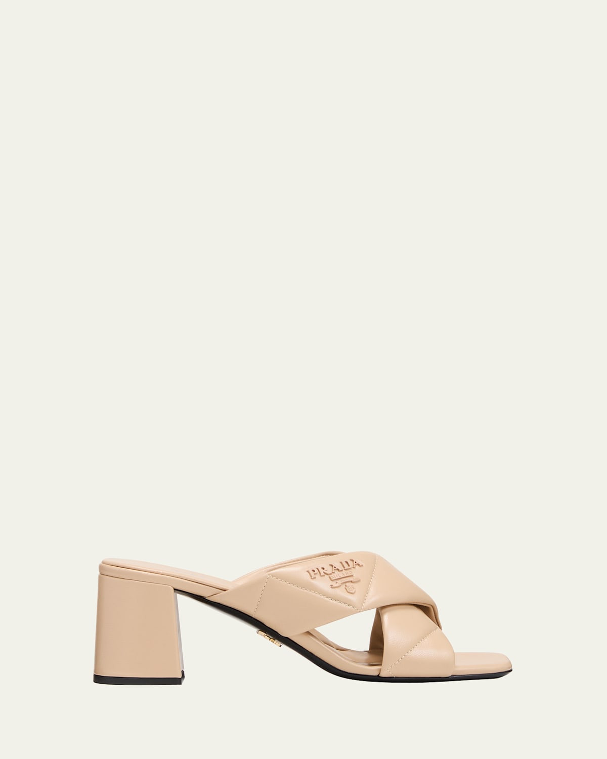 Quilted Lambskin Crisscross Slide Sandals | Bergdorf Goodman