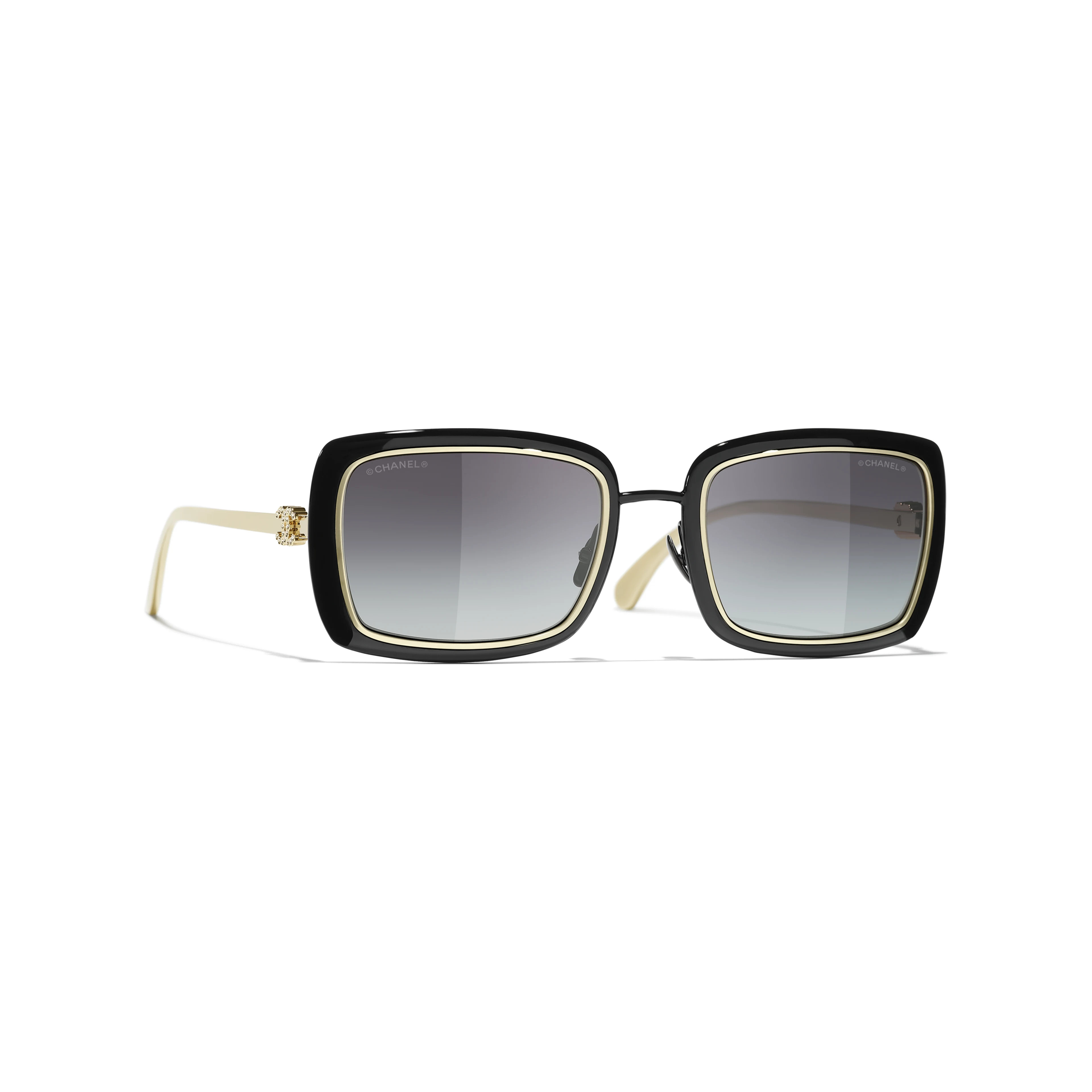 CHANEL Sunglasses: Rectangle Sunglasses, metal — Fashion | CHANEL | Chanel, Inc. (US)