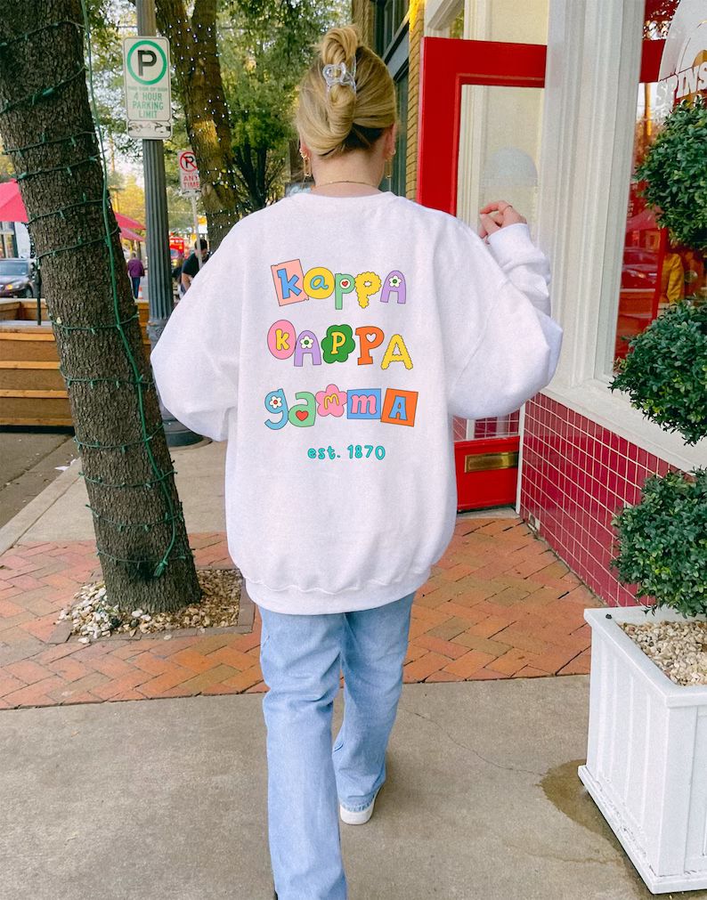 Kappa Kappa Gamma Fun Doodle Scrapbook Crewneck Kappa Trendy College Greek Custom Sweatshirt Big ... | Etsy (CAD)