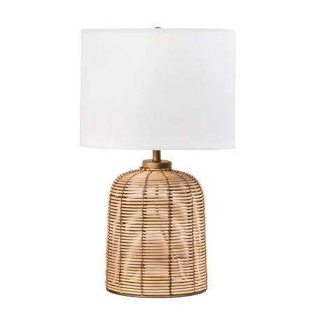 Natural 21-inch Rattan Basket Table Lamp | Rugs USA