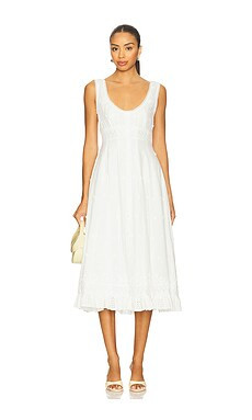 GUIZIO Florrie Eyelet Dress in White from Revolve.com | Revolve Clothing (Global)