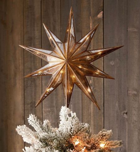 Mirrored star tree topper with light. 
Simply beautiful. 
kimbentley, holiday decor, home decor, Christmas 

#LTKHoliday #LTKfindsunder100 #LTKSeasonal