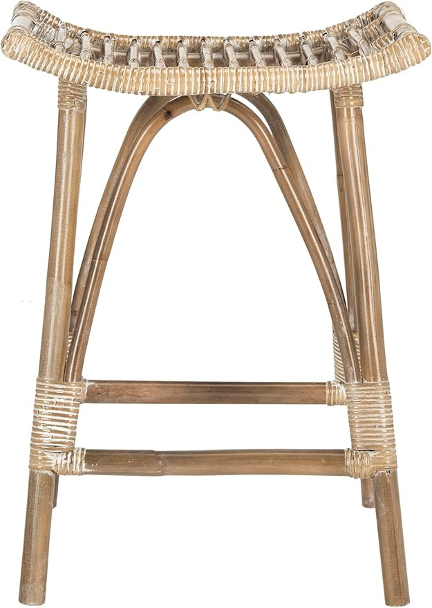 Safavieh Leda Counter Stool White/Grey | Amazon (US)