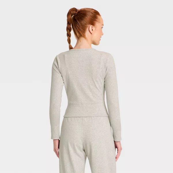 Women's Ribbed Cropped Cardigan - All In Motion™ Black XXL | Target
