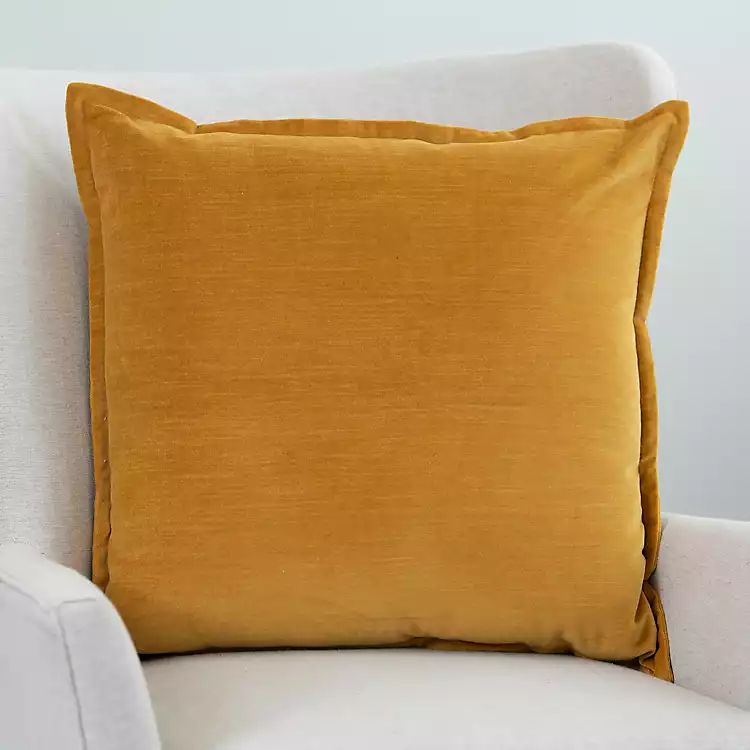 New! Curry Velvet Duck Feather Throw Pillow | Kirkland's Home