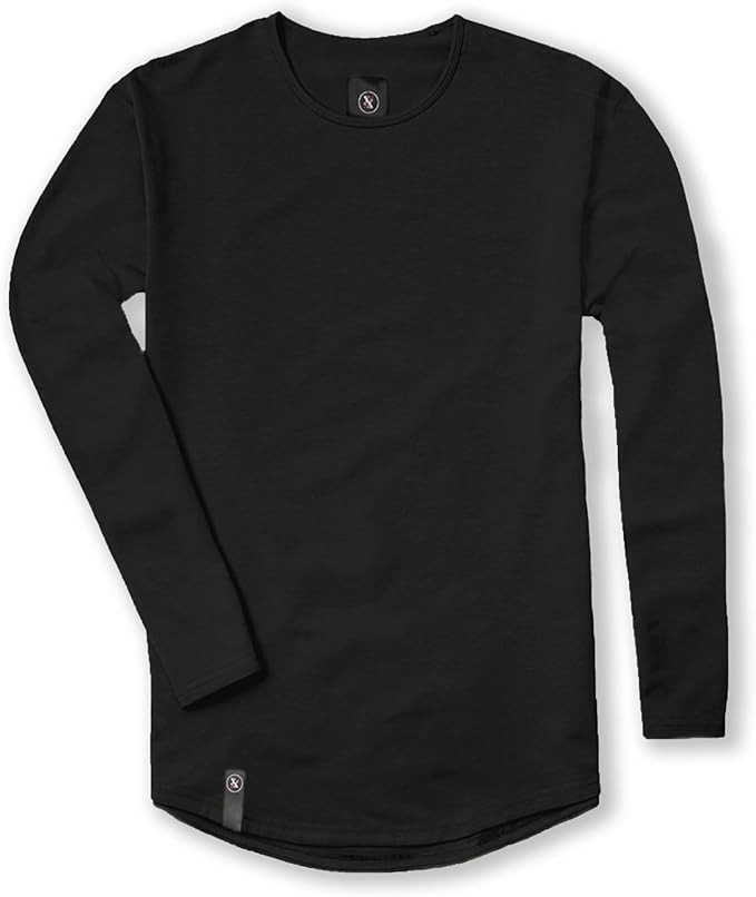 Ten10 Apparel Men's Premium Crew Neck Long Sleeve T-Shirt, Curved Hem, Velura Blend | Amazon (US)