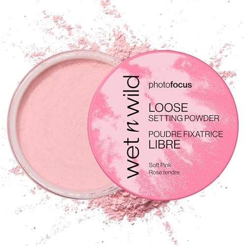 wet n wild Photo Focus Loose Setting Powder, Lightweight Silky Formula, Radiant Tint for a Luminous Glow, Blurring & Oil-Control Finish, Long-Lasting Makeup Setting Powder, Cruelty-Free - Soft Pink | Amazon (US)