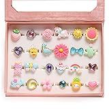 PinkSheep Little Girl Jewel Rings in Box, Adjustable, No Duplication, Girl Pretend Play and Dress... | Amazon (US)