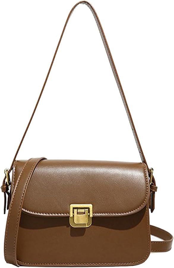 Brown Purses for Women Black Shoulder Purse Vintage Bags Trendy Women's Red Small Tote Handbags | Amazon (US)