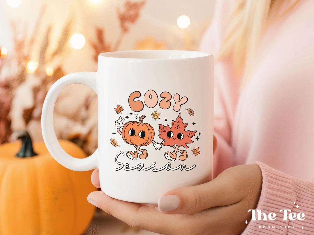Cute Fall Mug, Cozy Season Mug, Cozy Fall Mug, Fall Coffee Mug, Retro Coffee Mug, Cozy Mug, Fall ... | Etsy (US)