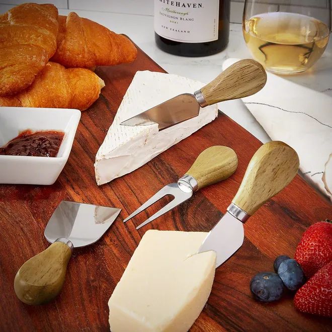 Acacia Wood Cheese Knife Set - 4pc Cheese Knives | HomeWetBar.com