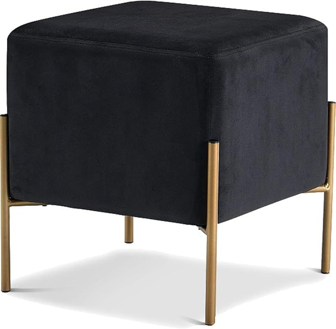 Meridian Furniture Isla Collection Modern | Contemporary Velvet Upholstered Ottoman/Stool with St... | Amazon (US)