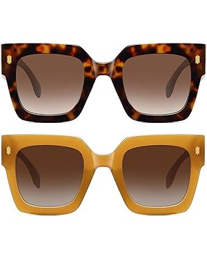 STORYCOAST Retro Square Sunglasses for Women Men Trendy Oversized Sunnies Big Shades | Amazon (US)