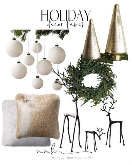 Christmas // holiday // wreath // holiday // neutral // home decor // ornaments // tree // garland // faux greenery // reindeer // bells // Christmas decor // holiday decor // Christmas tree // christmas garland // Christmas tree decor // holiday decor // modern minimalist home // modern home decor

#LTKSeasonal #LTKHoliday #LTKhome