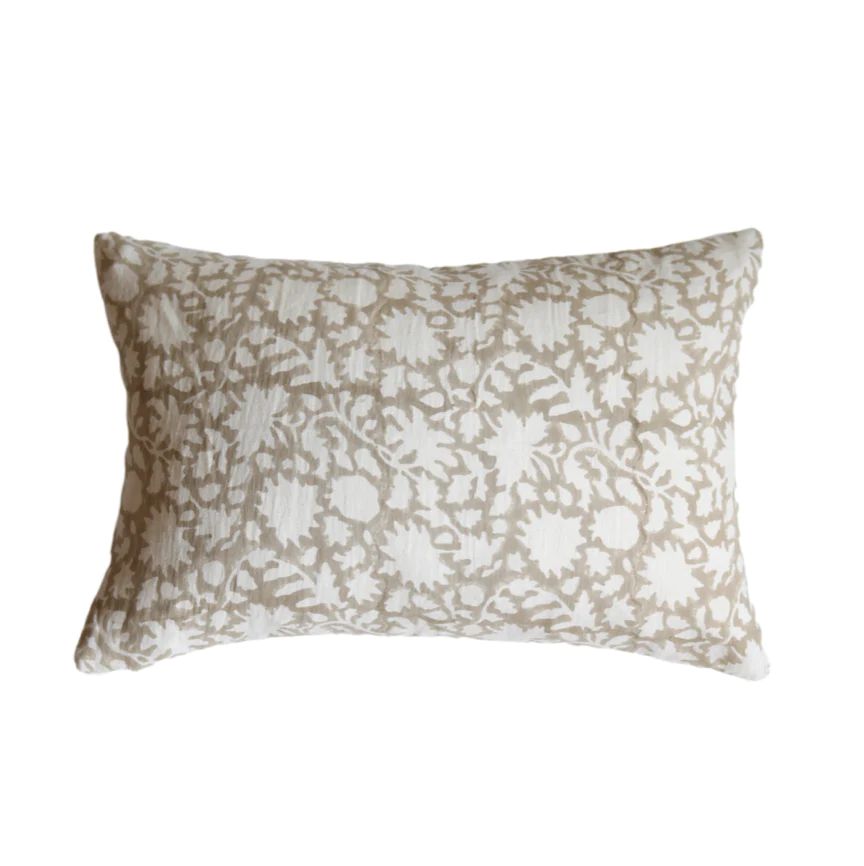 Mavis Tan Floral Pillow Cover | Danielle Oakey Interiors INC