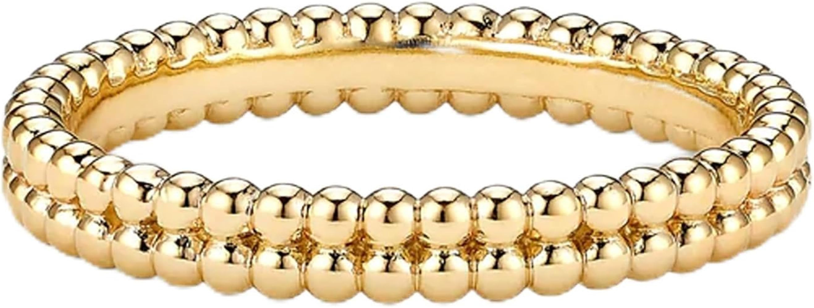 Aojun 14K Gold Filled Chunky Open Stackable Rings for Women | Bold Statement Ring Band Gold Rings... | Amazon (US)