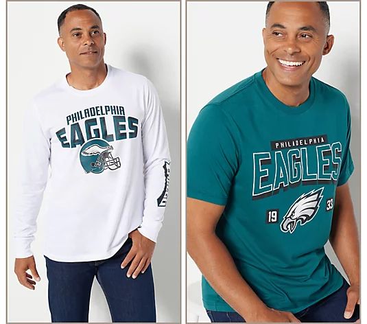 NFL Long Sleeve & Short Sleeve T-Shirt Combo Set - QVC.com | QVC