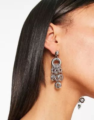 Whistles statement multi ring detail earring in silver | ASOS (Global)