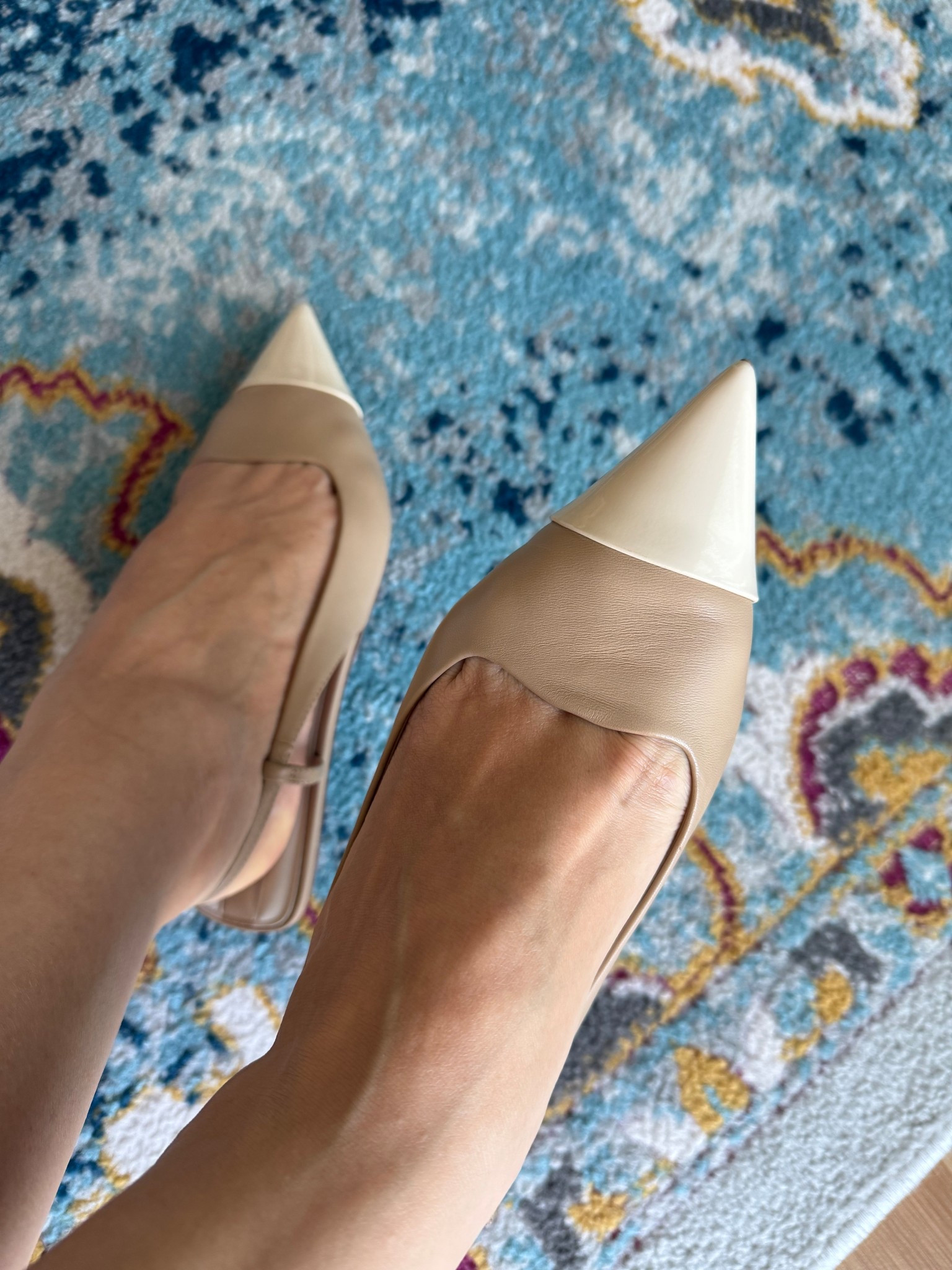 These kitten heel slingback shoes are only $30, soft and comfy! TTS!