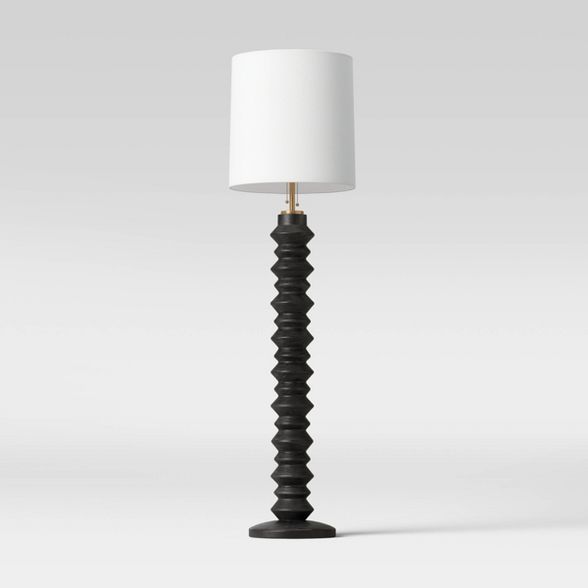 Faux Wood Floor Lamp Black (Includes LED Light Bulb) - Threshold&#8482; | Target
