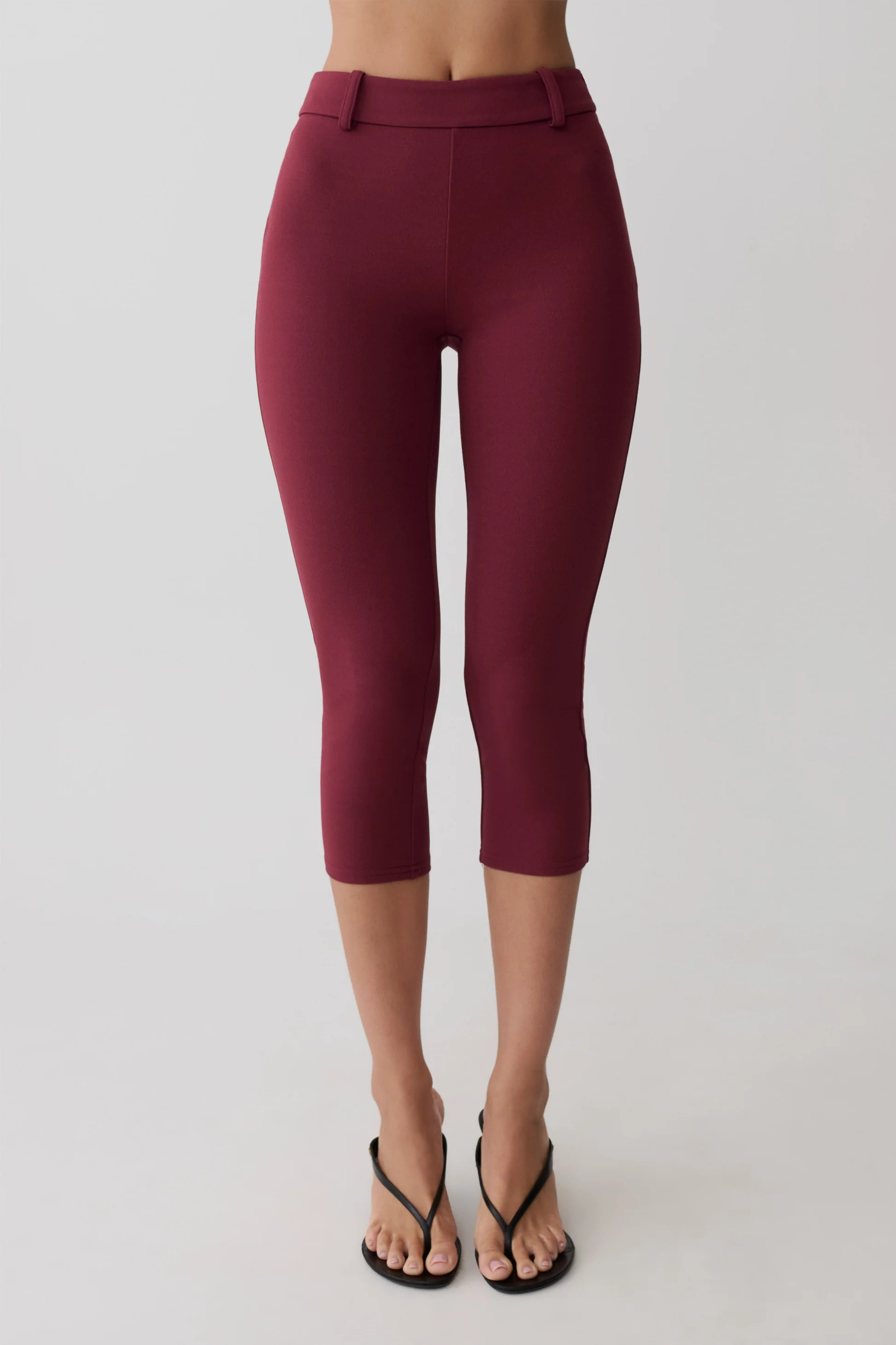 Blanca Stretch Crepe Capri Pants - Mahogany | MESHKI US