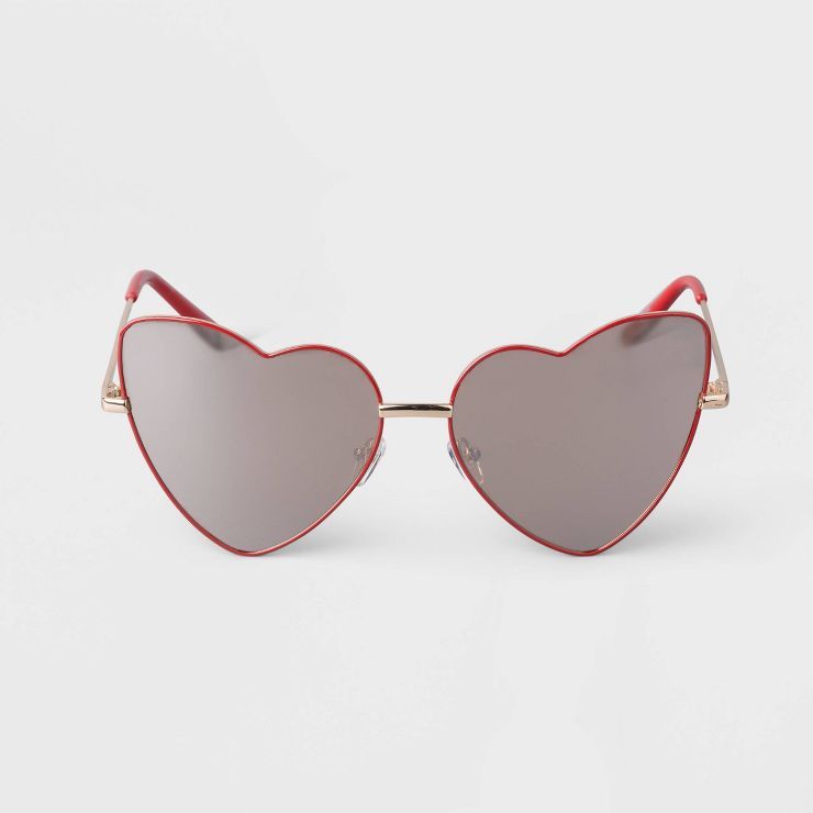 Women's Metal Heart Sunglasses - A New Day™ Pink | Target