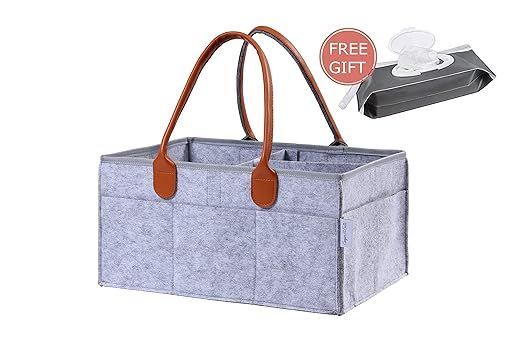 Premium Diaper Caddy + Free refillable Wipes Pouch by Cooper & Belle - Nursery Storage Bin | Baby... | Amazon (US)