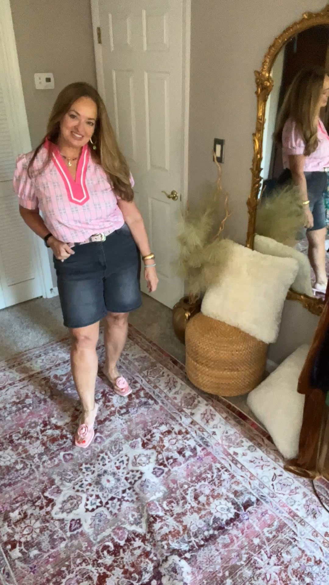 I love Summer pieces that will work
Into the Fall 2026.

Distressed black denim beemudas
And a plaid puff sleeve blouse.

#LTKSeasonal #LTKmorningroutine #LTKgrwm