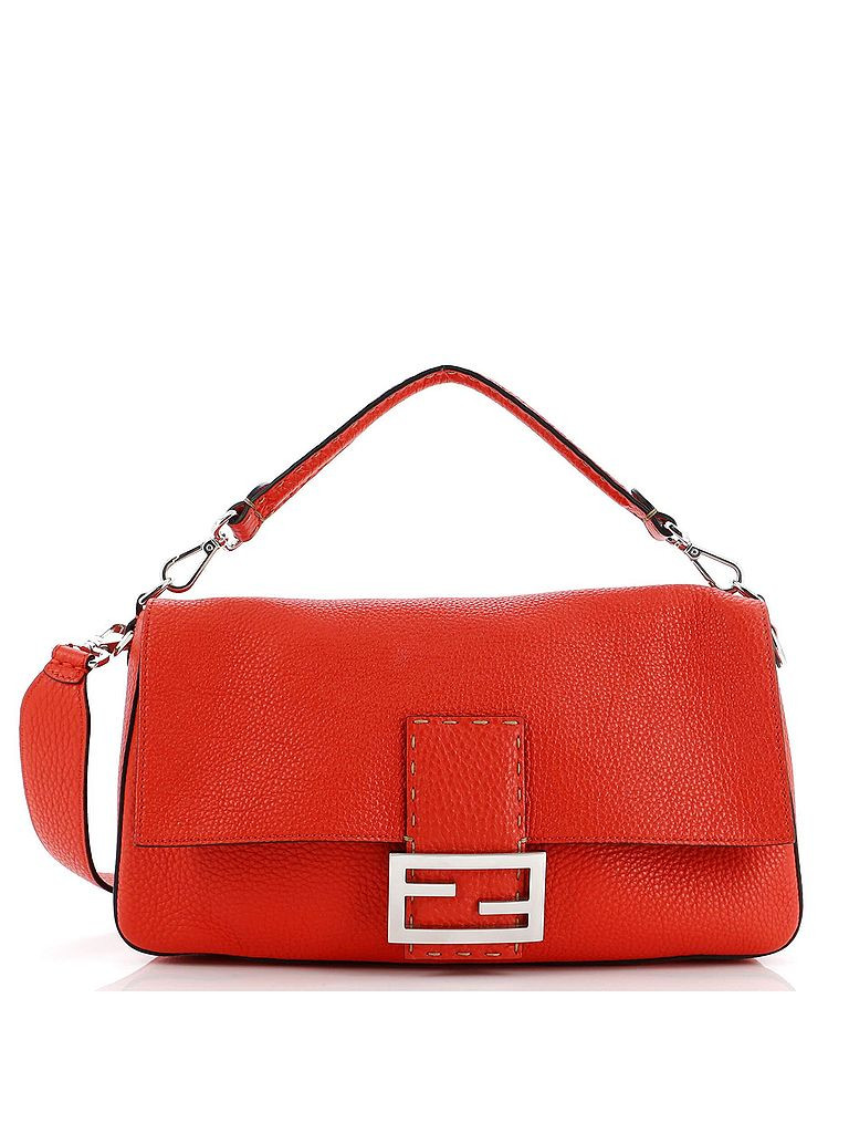 Fendi Leather Shoulder Bag: Orange Bags | ThredUp