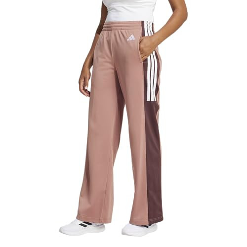 adidas Women's Tricot 3-Stripes Fashion Track Pants, Warm Clay/Aurora Ruby | Amazon (US)