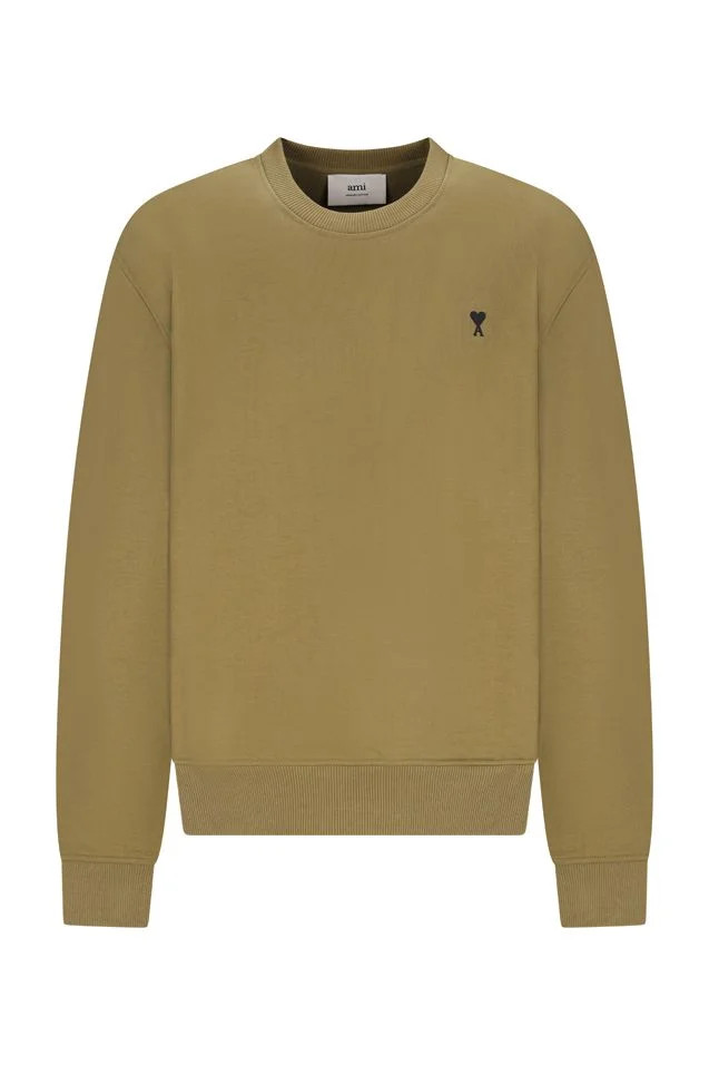 AMI Paris Logo Embroidered Crewneck Sweatshirt | Cettire Global